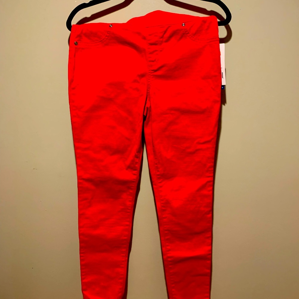 New Red denim dress pants